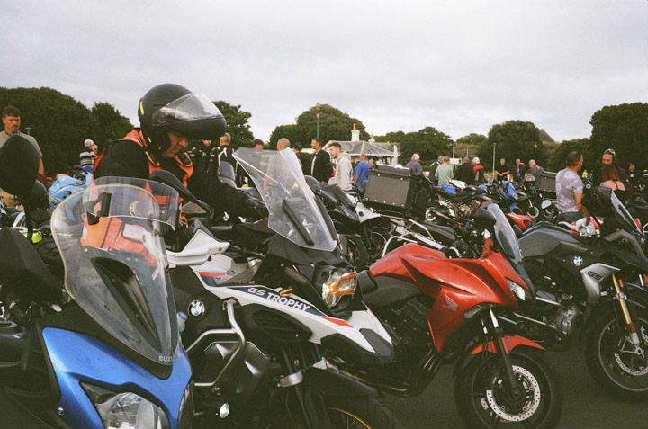 Film photography review of the Olympus Trip 35 with Fujifilm 400, tested at Plymouth Bike Nights on Plymouth Hoe UK.